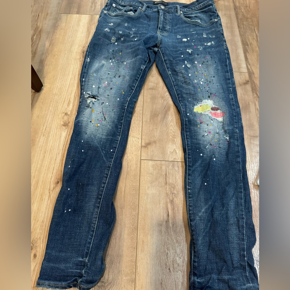 P001 LOW RISE SKINNY JEAN - Multicolour Repair Stitch G33